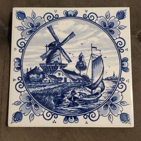 Delfts Blauw Other - Delft Blauw Blue Windmill‎ Tile